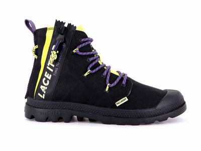 Botas Palladium PAMPA LITE LACE IT Mujer Negras Verde Claro | Costa Rica-89025